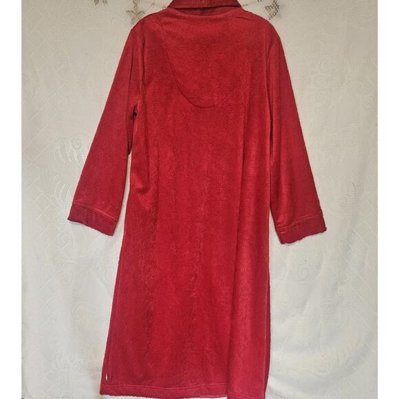 Karen Neuburger Medium Floral Plush Fleece Sleepwear Nightgown Robe Full Zip - Picture 2 of 10